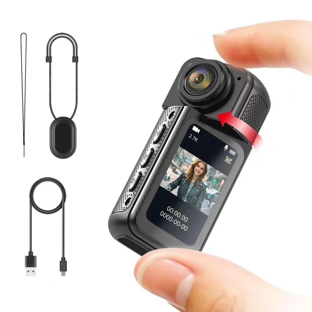 New Hot Model 2.7K High-Definition Quality Thumb Camera 180 ° Rotating Camera, Magnetic Sports Recorder