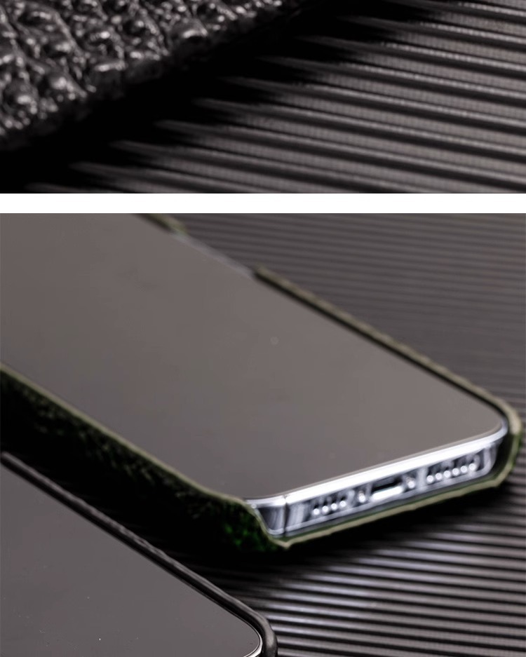 Ốp lưng da bò thật bảo vệ cho iPhone 11/11 Pro/11 Pro Max — Màu đen, Màu nâu, Màu cà phê, Màu xanh lá chi tiết 10