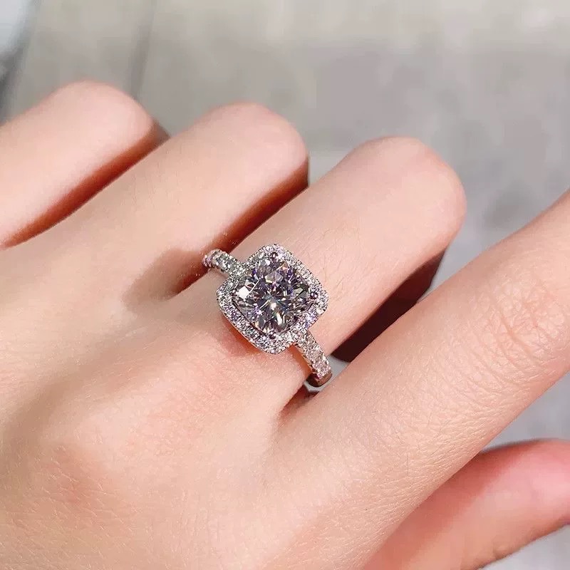 Simulierter Moissanit Ring Rund Geschliffen Für Damen Herzring_voghion.com