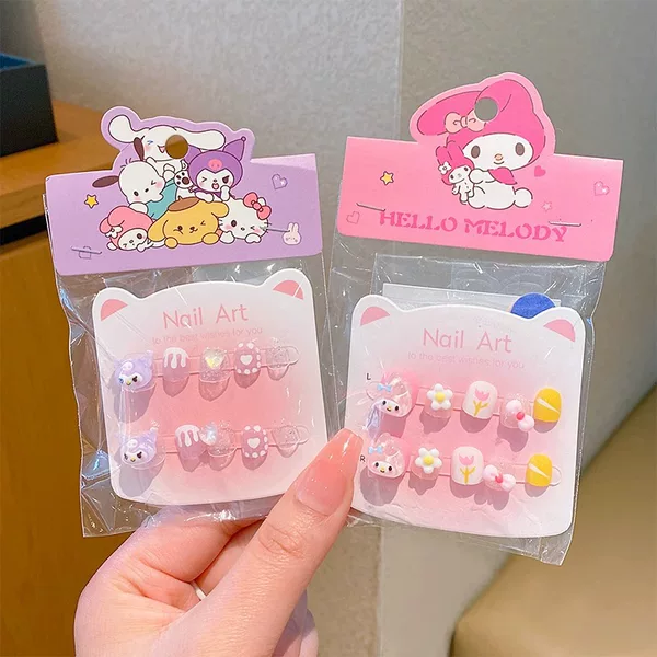 Kulomi Cartoon Children's Wearing Nail Pieces for Little Girls Nail Stickers 2025 New Nail Stickers Gift Toys for Girls