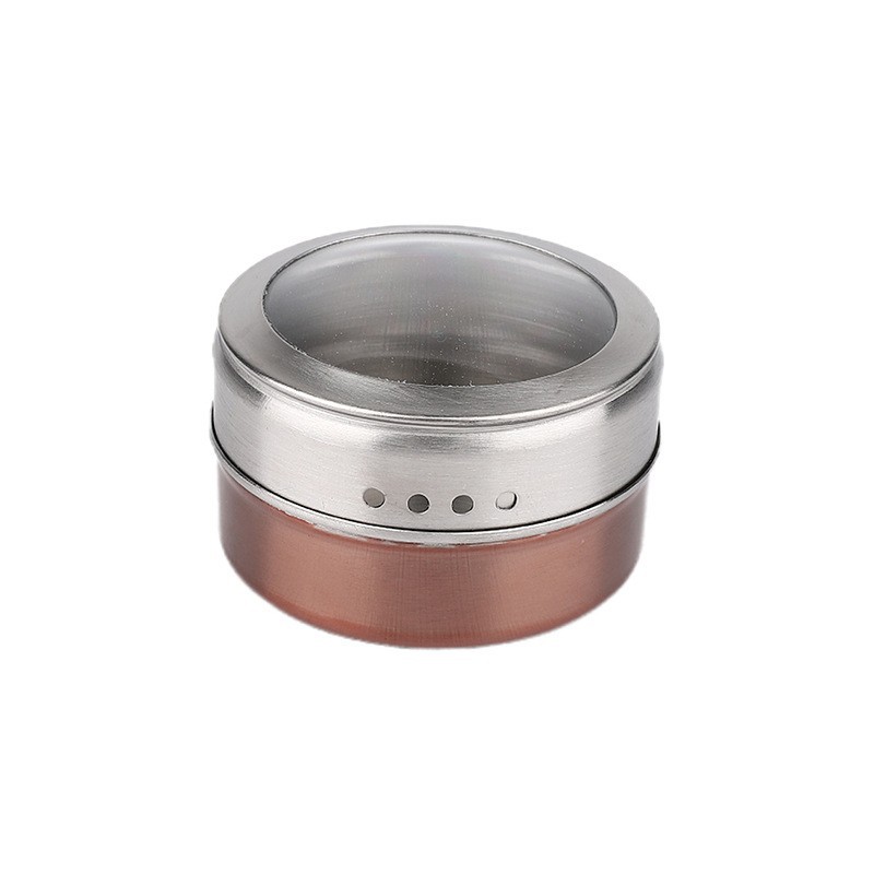 Botella de acero inoxidable multipropósito para barbacoa condimento especias condimento caja de condimento magnética condimento visual 304 material