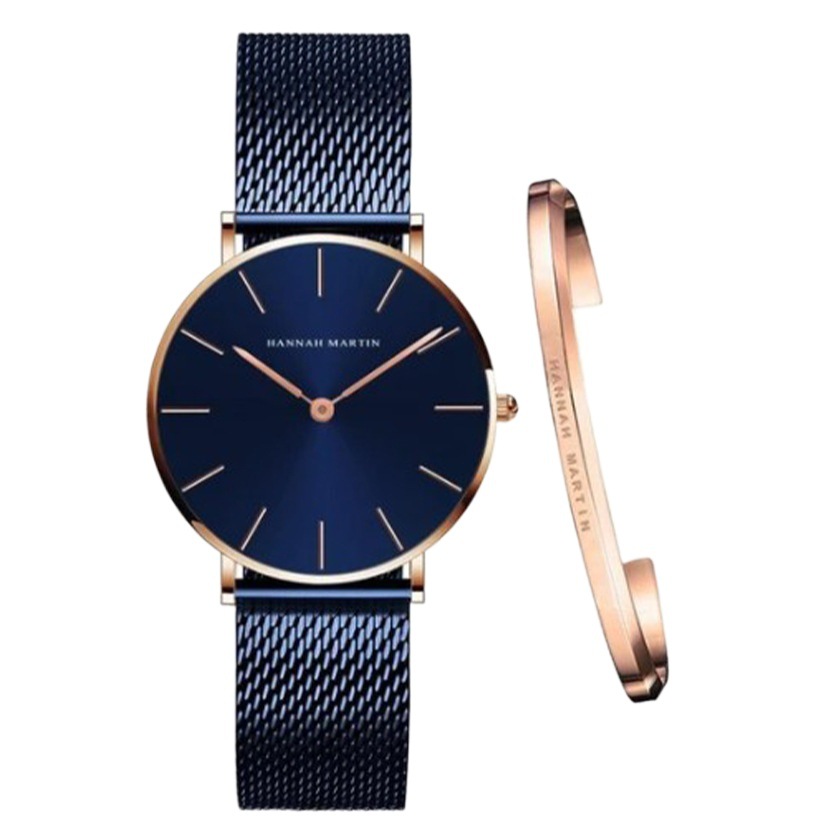 Movimiento de cuarzo japonés correa de malla impermeable reloj de mujer 36mm simple DW señoras reloj pulsera traje