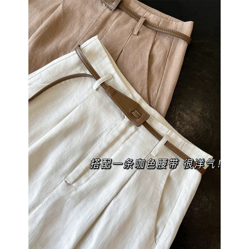 Poison family angry push! Giant Giant Giant Good Wear ~ Tencel Hemp Casual Women's Summer Slim Straight Pants Dipping Wide Leg Pants