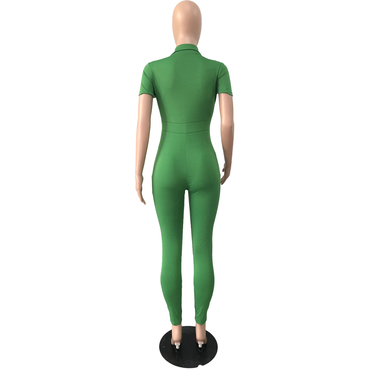 Women's Jumpsuit Sexy Zipper Bodysuit With Three Dimensional Pockets_voghion.com