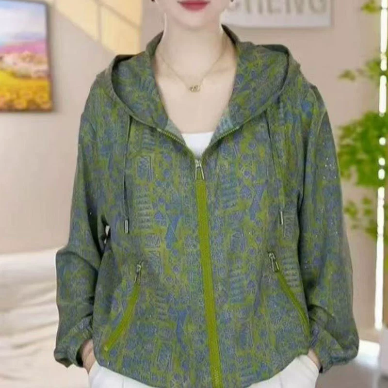 Модная одежда с защитой от солнца для мамы, летняя куртка, тонкий кардиган для отдыха, свитшот