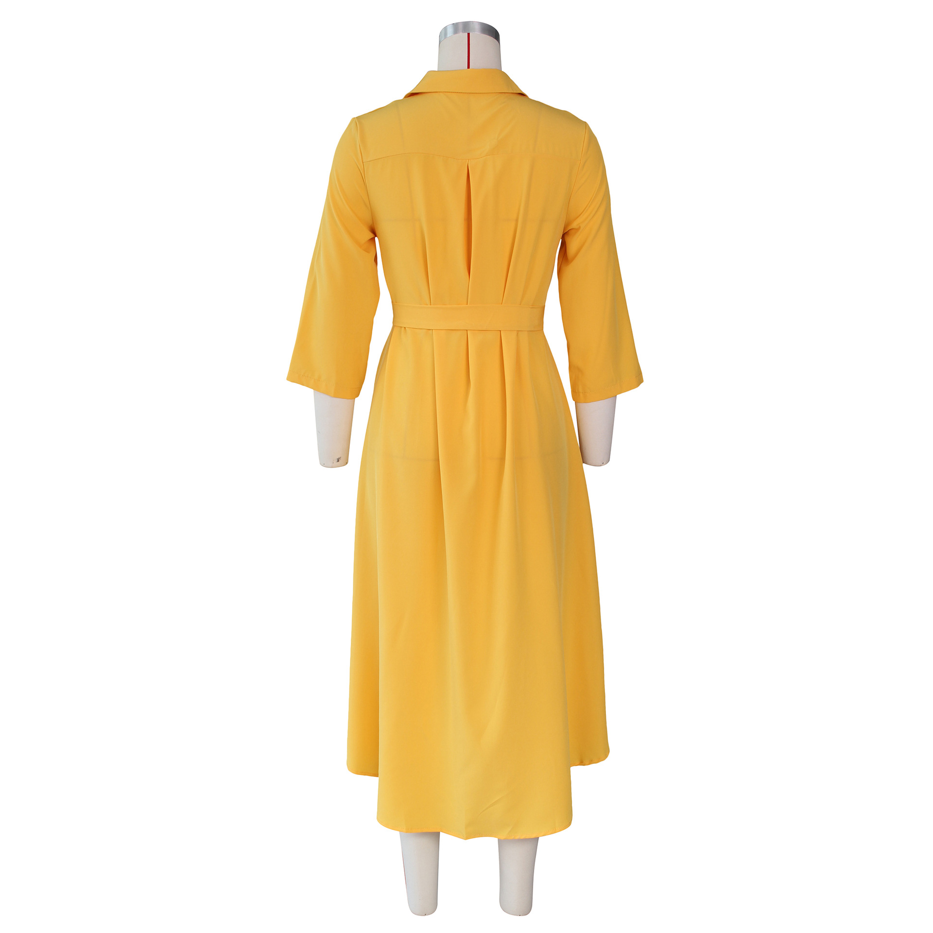 Autumn Winter Irregular Asymmetric Half Sleeve Long Shirt Dress