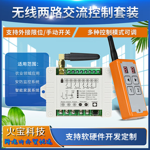 Digital Display Small Industrial Two-Button Remote Control 220V Dual-Channel Water Pump Push Rod Lift Motor Barrier Gate Lighting Control Switch