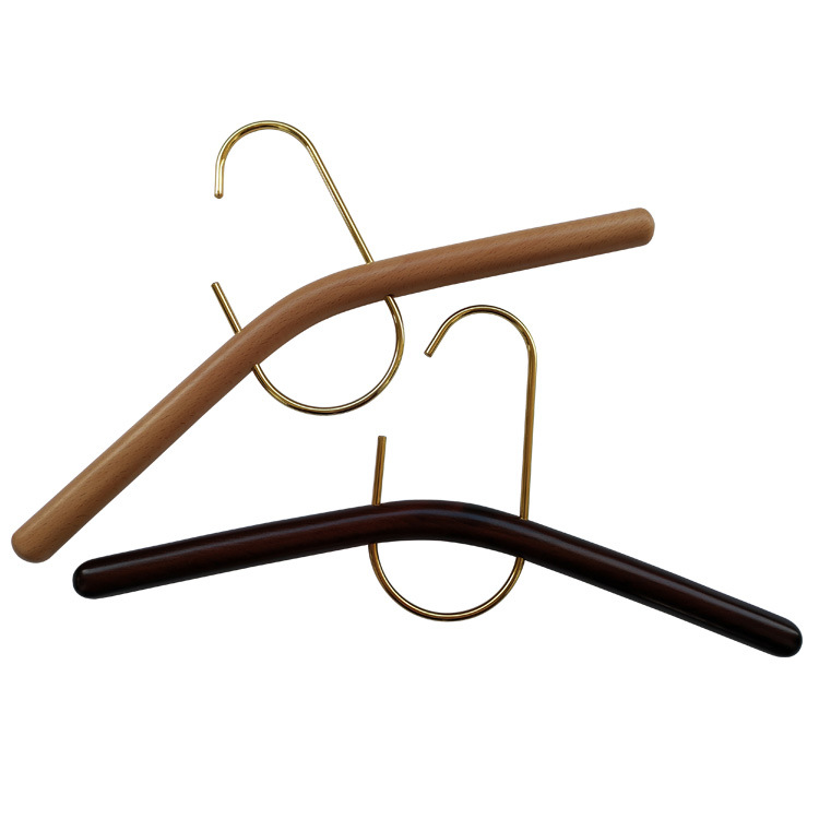 Nueva Luz de lujo Haya ropa de mujer percha de madera maciza tienda de ropa percha de madera creativa percha de ropa de madera al por mayor