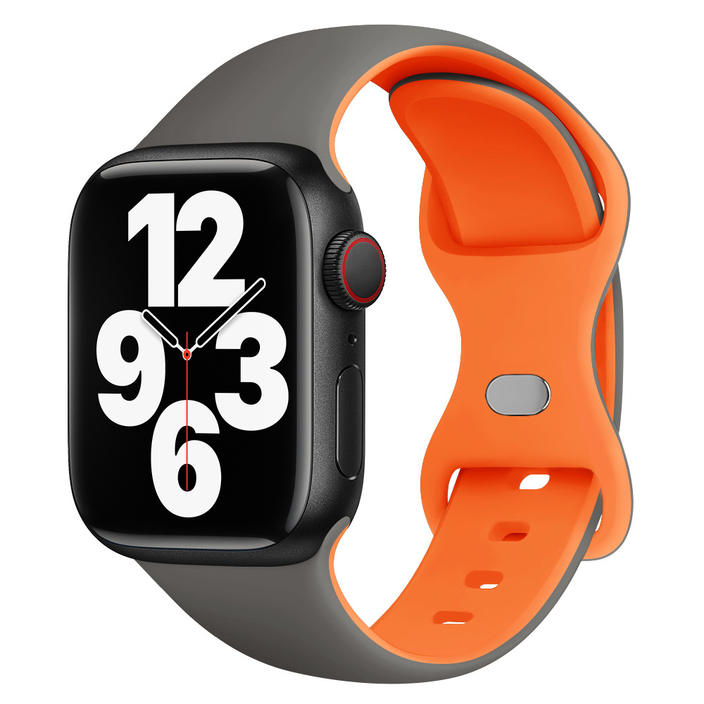Aplicable AppleWatch Butterfly Buckle Silicone Deportivo correa de reloj Iwatch9876 generación / se inteligente
