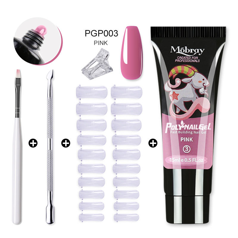 Set de Herramientas de Gel de Extensión de Uñas de Cristal, Gel de Extensión Rápida, Gel de Fototerapia UV, Belleza Transfronteriza