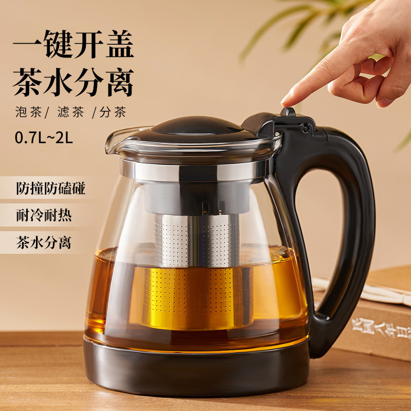 Glass capacious teapot