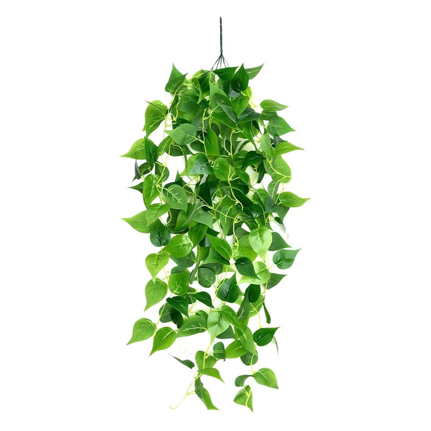 Rábano verde artificial pared colgante flor ratán planta verde hoja vid planta verde pared sala de estar decoración cesta colgante Ratán