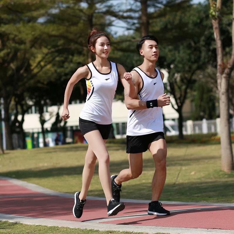 马拉松跑步套装速干田径服田径服背心训练运动体考体育生无袖专业|ru