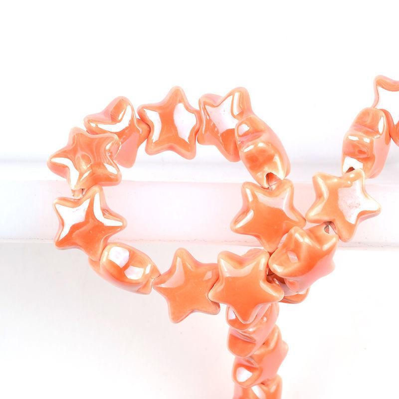 25g Weight Beads Jewelry Making Type DIY Jewelry Accessories Classification 10 PCS/Package Quantity ceramics Material Pentagram Pattern Plating Design Simple Style Style 10 PCS/Package Ceramics Pentagram DIY Jewelry Accessories Beads 16