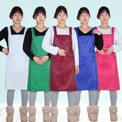 Stylish Short Waterproof Oil-Resistant Apron Durable White Belted Adult Apron Canteen Kitchen Waterproof Apron Wholesale
