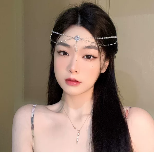 European and American Export Hot-Selling Fashion Flower Tassel Exotic Headdress Bohemian Multi-Layer Bridal Crystal Head Chain