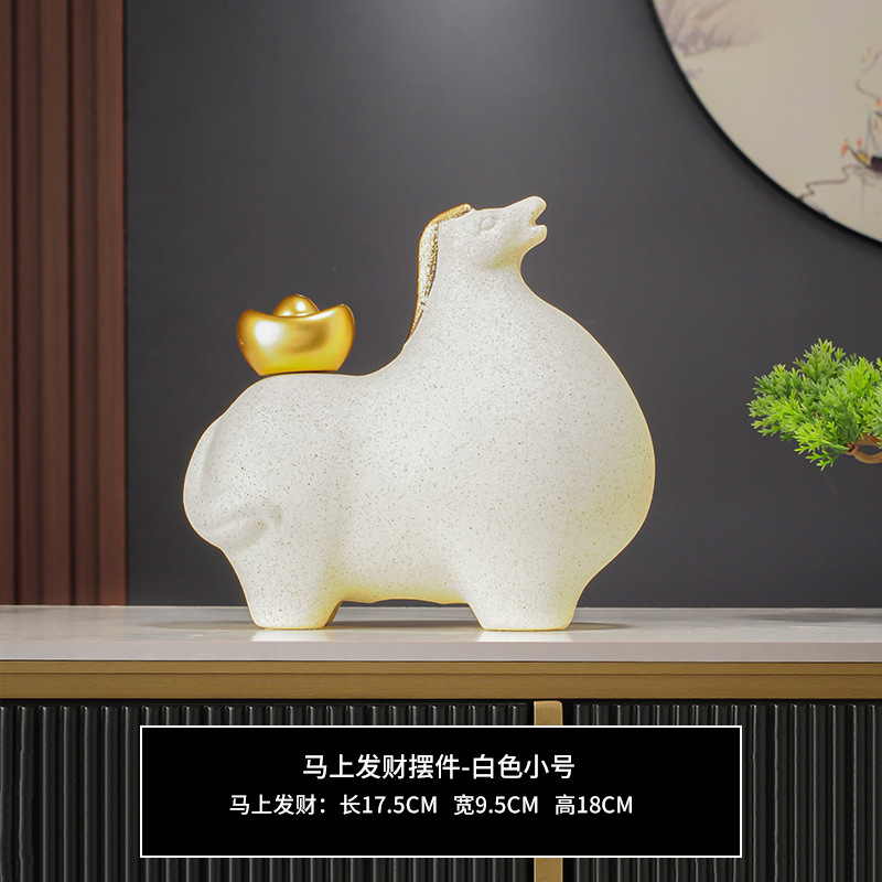 軽くて豪華な高級中国風の馬の装飾品で、リビングルーム、玄関、オフィスの装飾、新しい家の引っ越しギフトに富を引き寄せるために使用できます。|undefined