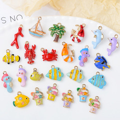 DIY ジュエリーアクセサリー動物オーシャンスタイル立体漫画ペンダント DIY 手作りイヤリングイヤリング合金アクセサリー材料