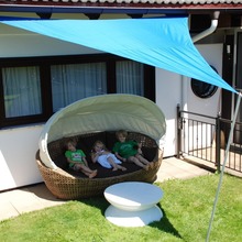 户外三角天幕室外庭院阳台防晒遮阳帆3米折叠涂银遮阳棚景观雨棚