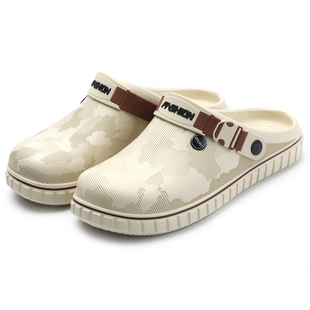 Vietnamese Slippers Summer New Men's Casual Beach Sandals Comfortable Non-Slip Two-Wear Non-Hole Toe Clogs for Men