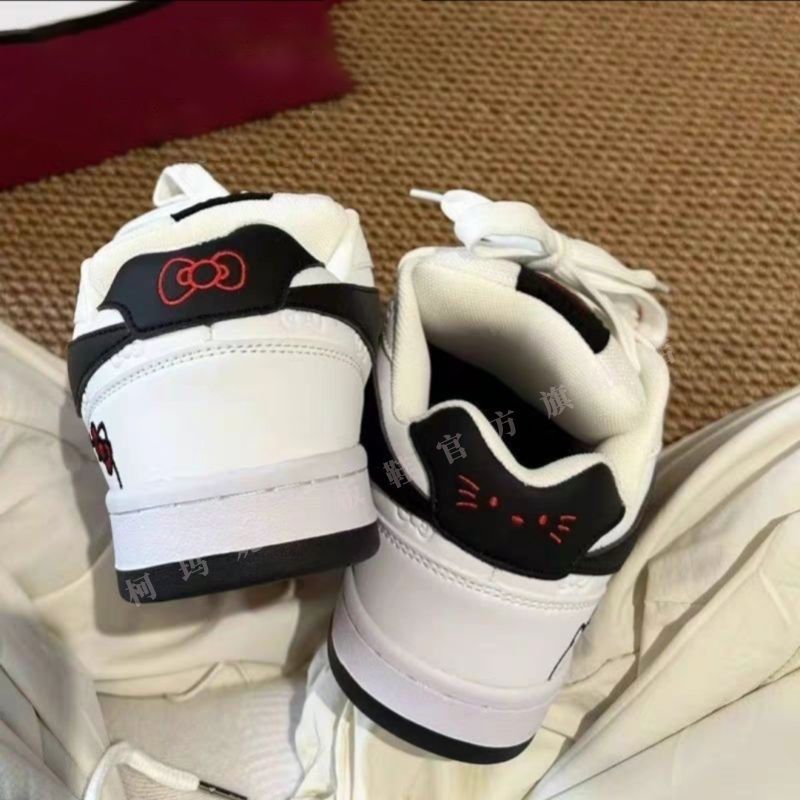 Zapatos de pan con diseño de color rojo blanco original, zapatos casuales de alto valor para mujer, zapatos de skate retro clásicos