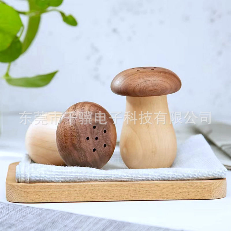 厂家批发创意蘑菇胡桃木实木牙签筒家用高档牙签盒胡桃木质新中式|undefined