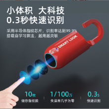 迷你指纹挂锁厂家背包行李箱小挂锁宿舍柜小型指纹锁跨境代发