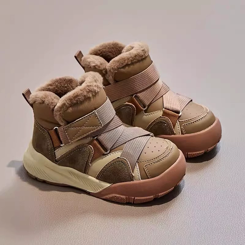 男童雪地靴2025冬季新款儿童大棉鞋防水男孩加绒加厚棉靴保暖冬鞋