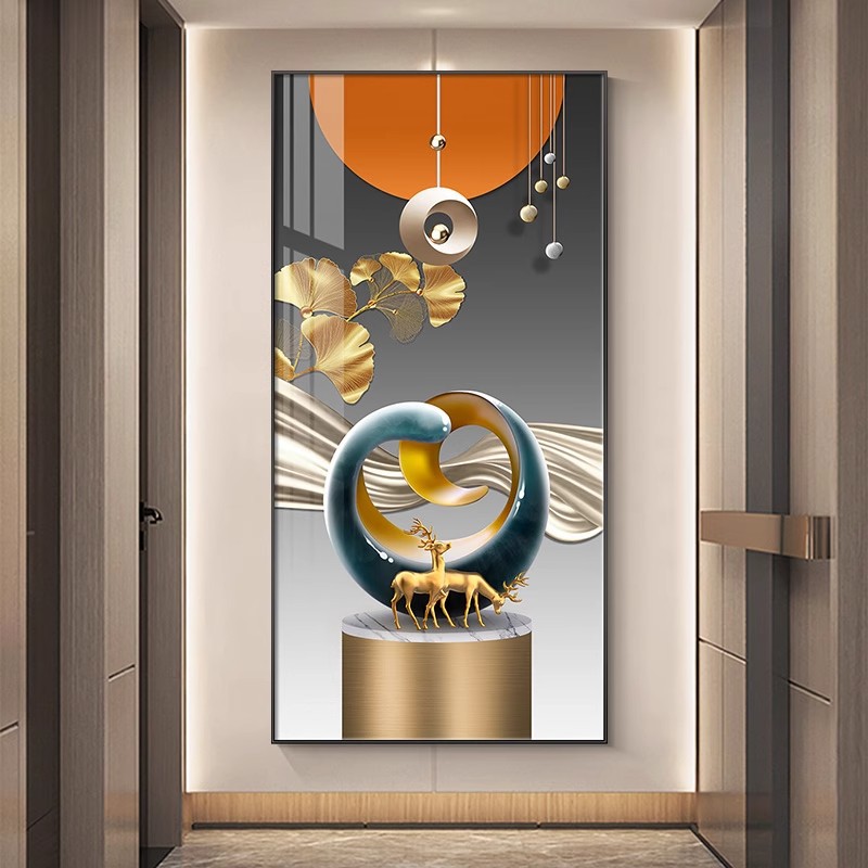 Fu Lu Yusheng pinturas decorativas de vestíbulos simples pinturas de lujo moderno pasillo de sala de estar de alto nivel pinturas mural