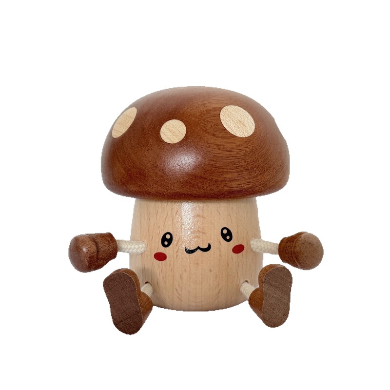 Moguli 無垢材木製クリエイティブオルゴールオルゴールキノコかわいい形状デスクトップ装飾品多機能|undefined