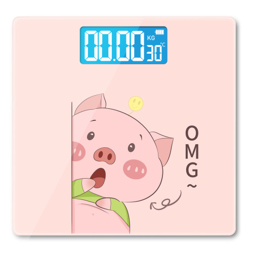 Factory direct sales household electronic mini health scale cartoon human body electronic scale new night vision weight scale
