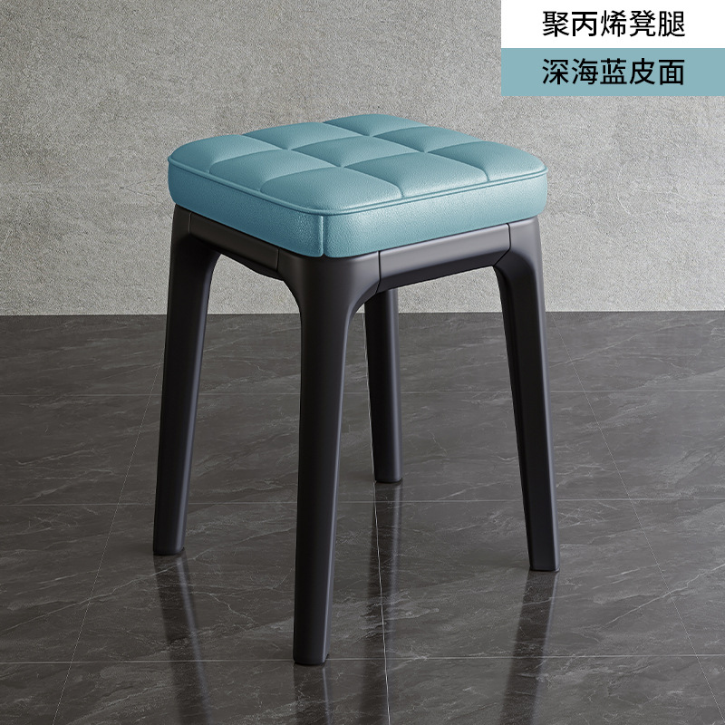 Silla de comedor del hogar taburete de plástico silla engrosada bolsa suave Banco alto apilable moderno simple comedor taburete sala de estar