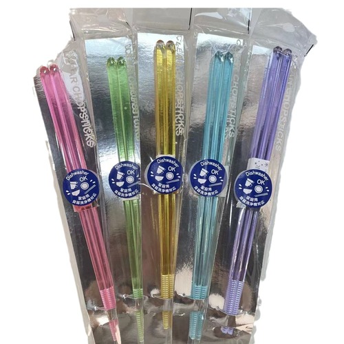 Rainbow crystal chopsticks, the same style as Chongchong, one person, one chopstick, eating chopsticks, tableware, transparent chopsticks BH340