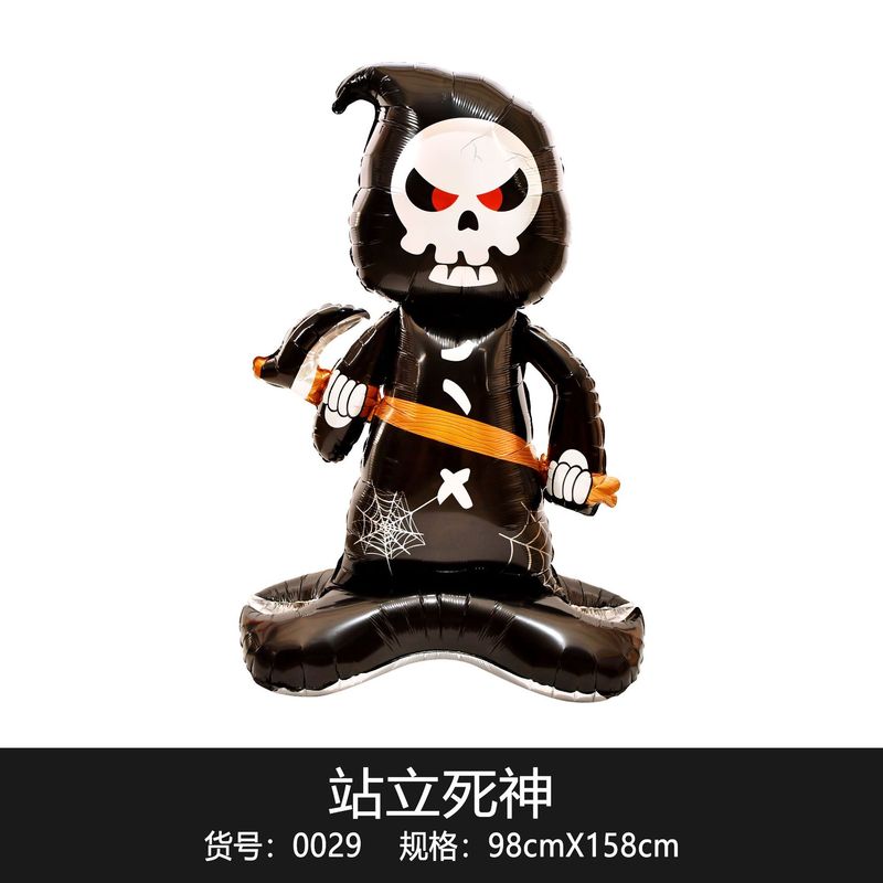 国境を越えた独立包装ハロウィーン立っているベースの柱カボチャ幽霊の木パーティー装飾卸売りアルミ膜風船|undefined