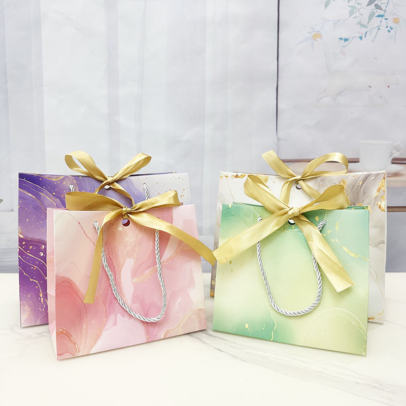 Ins New Marble Clothing Tote Bag Mother's Day Valentine's Day Gift Bag Cosmetic Packaging Bag Paper Bag