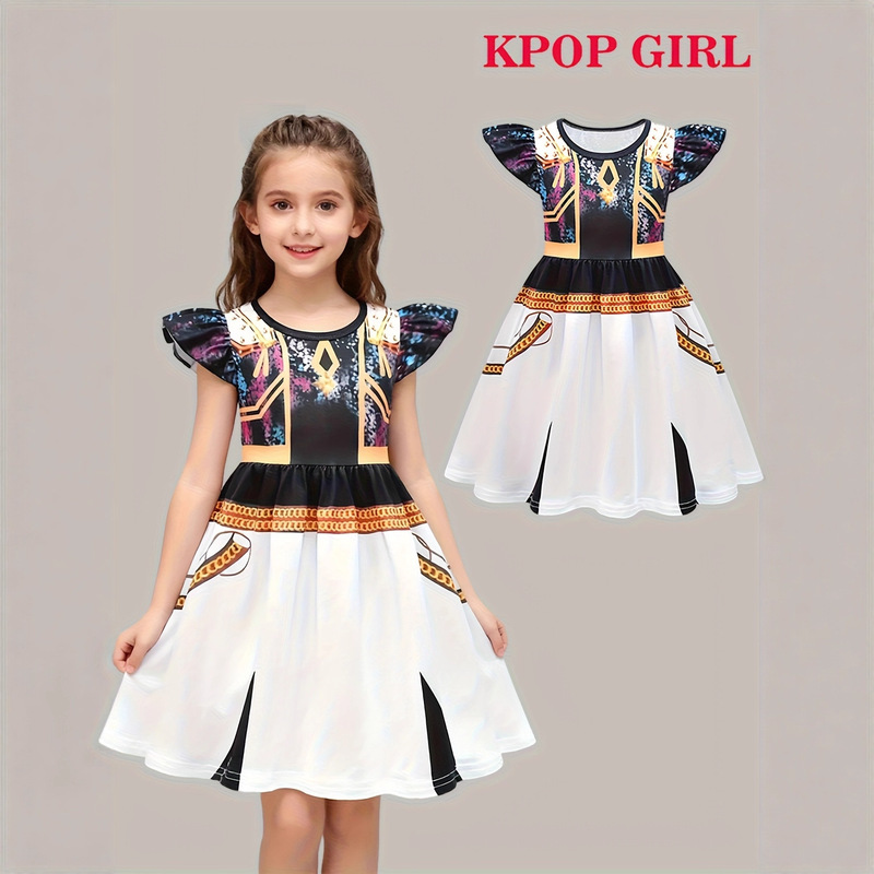Kpop Hunting Girl Group Costume Girls Zoey Mira Mira Rumi Kidsren's Halloween Long-Sleeved Dress