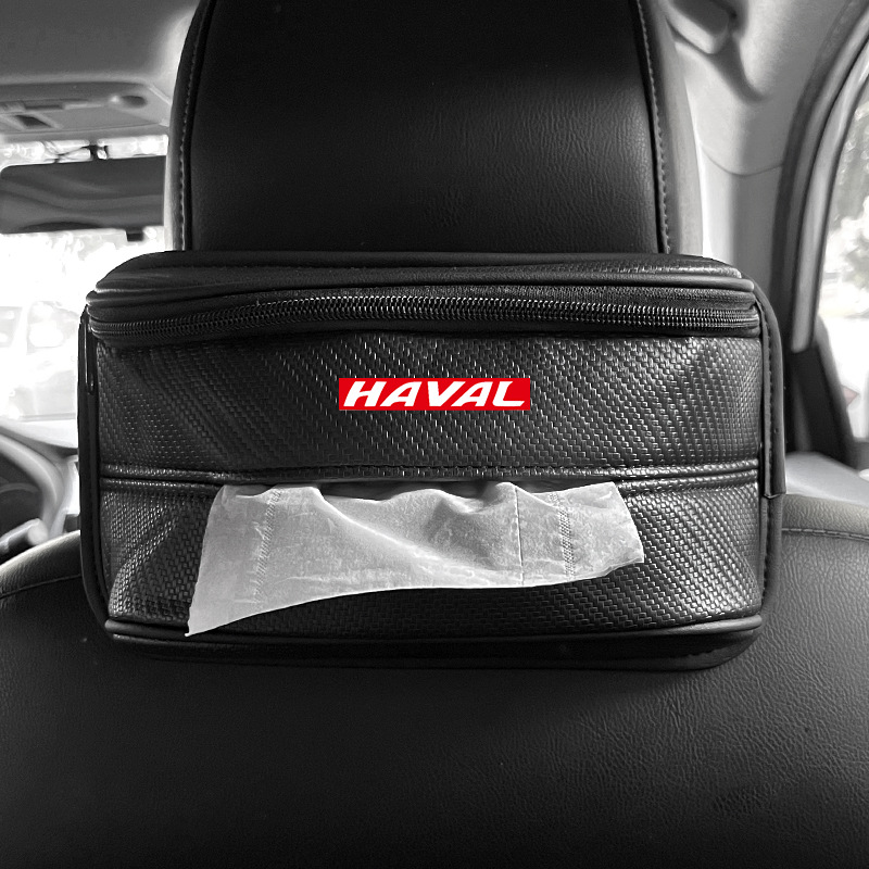 Car Multifunctional Tissue Box Sunshade Large Capacity Elastic Band Hanging Tissue Bag Large Capacity Upgraded Leather