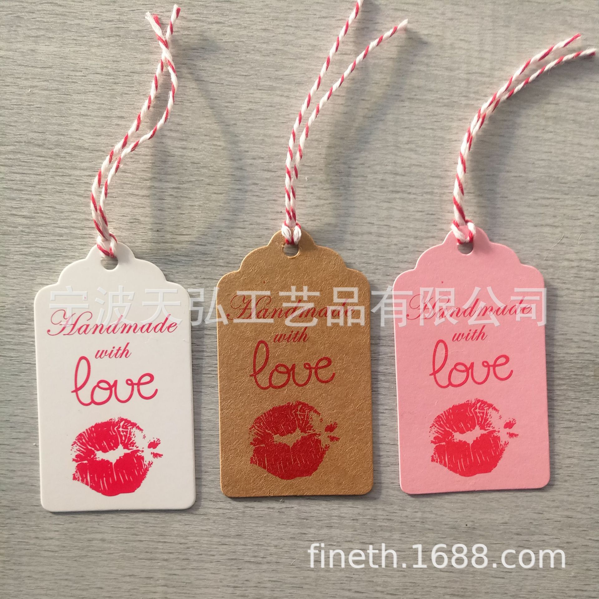 情人节嘴唇印刷装饰吊牌 情侣礼物烘焙感谢邀请卡伴手礼装饰