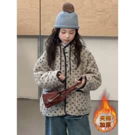 冬季中大女童夹棉外套冬装新款童装儿童女孩加厚上衣毛毛衣洋批发