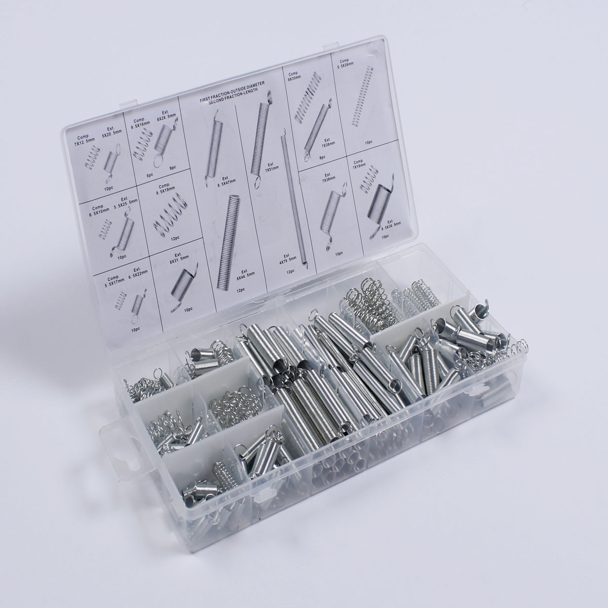 200PC 弹簧压簧拉簧套装压缩弹簧簧片五金配件组套