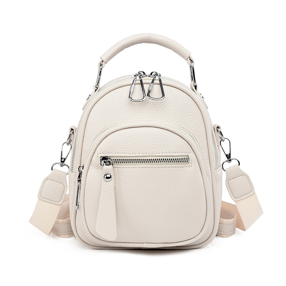 Bolso de mujer de cuero suave de textura 2025, nuevo estilo de moda, mochila de estilo exterior, bolso de moda multipropósito.