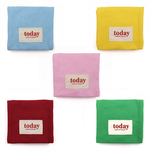 Canvas square sanitary napkin storage bag, lightweight portable women's sanitary napkin storage bag, small item storage bag