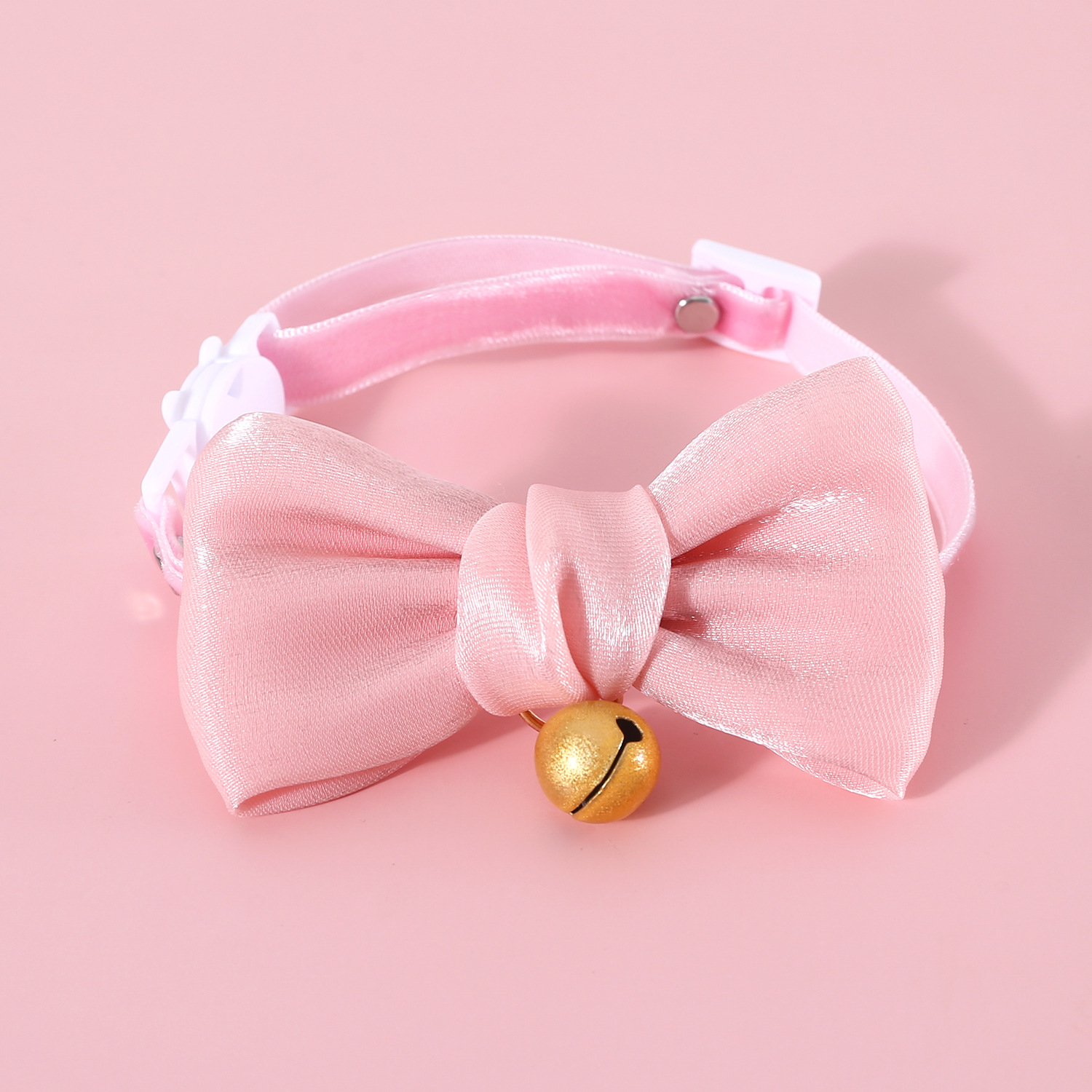 Mascotas gatos Teddy perros de terciopelo princesa colorida perlada arco anti-asfixia collar campanas de ensueño corbata cadena