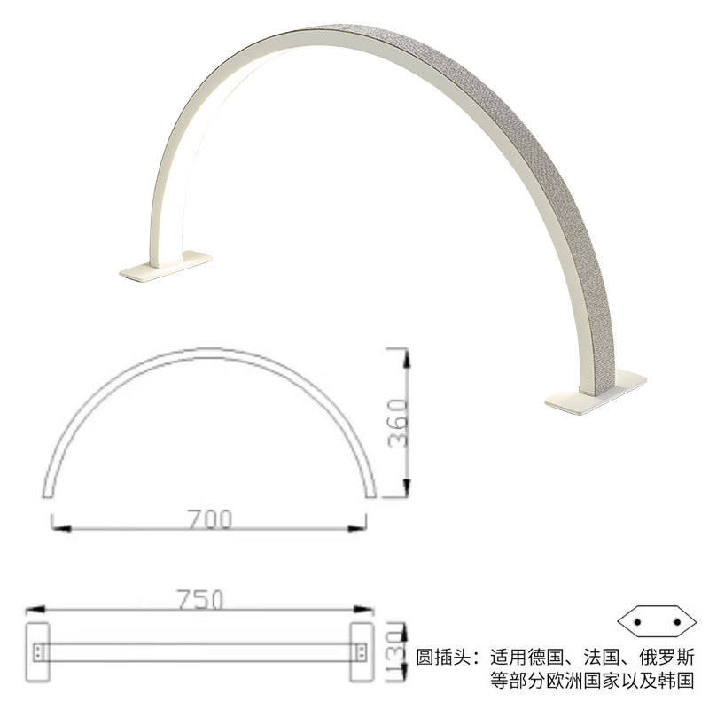 Nuevo medio mes de manicura lámpara LED protector de ojos manicura pestañas bordado lámpara de brillo de salón de belleza especial lámpara de horneado lámpara transfronteriza