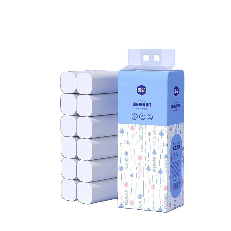 マンフラワー トイレットペーパーロール 宿舎用 お手頃価格 芯なしロール紙 家庭用ログ増粘ペーパータオル|undefined