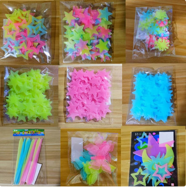 Cross-Border Luminous Fluorescent Star Stickers, Pentagram Stickers, Moon Snowflake Star Stickers, Room Dormitory Wall Stickers Wholesale Cross-Border Luminous Fluorescent Star Stickers, Pentagram Stickers, Moon Snowflake Star Stickers, Room Dormitory Wall Stickers Wholesale