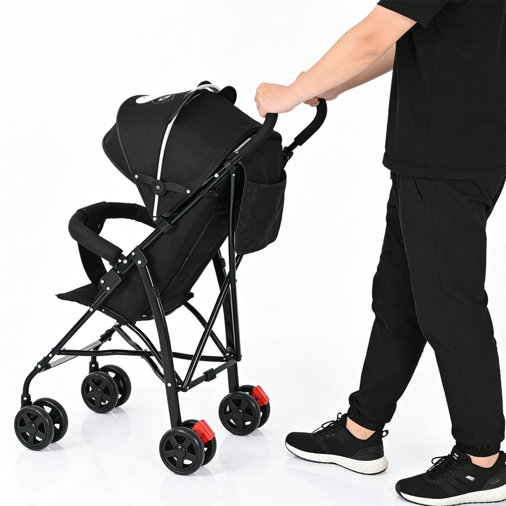 Venta al por mayor de dibujos animados bebé cochecito bebé paraguas coche ligero plegable amortiguador freno niño BB bebé caminando gadget