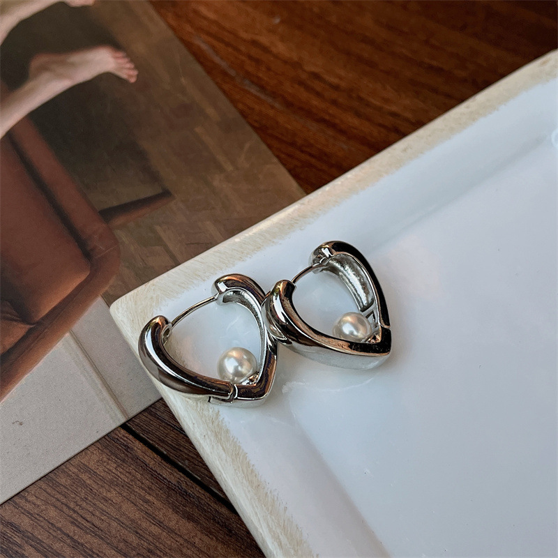 Fashion Heart Shape Copper Plating Earrings 1 Pair