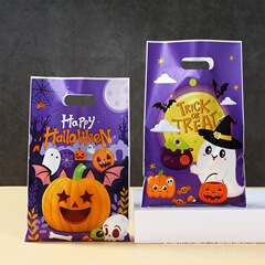 ハロウィンパープルギフトバッグカボチャキャンディスナックギフトバッグハロウィンパーティートートバッグPEプラスチック包装袋