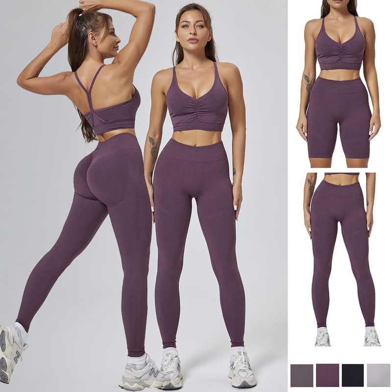 Carefully Selected European and American Cross-Border Sexy High-Waisted Peach Butt-Lifting Leggings Yoga Wear Tight-Fitting New Bra Fitness Suit Carefully Selected European and American Cross-Border Sexy High-Waisted Peach Butt-Lifting Leggings Yoga Wear Tight-Fitting New Bra Fitness Suit